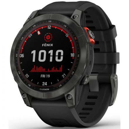 Garmin fenix 7 Solar multisport GPS óra palaszürke fekete szilikon szíjjal