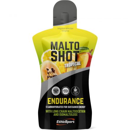 EthicSport Malto Shot Endurance Tropical ízű laktóz- és gluténmentes energiazselé 50 ml