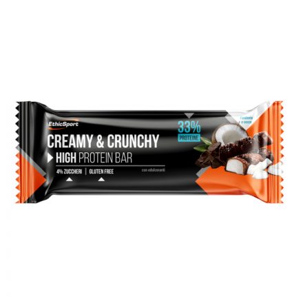 EthicSport, High Protein Creamy & Crunchy fehérjeszelet, étcsokoládé-kókusz 30 g