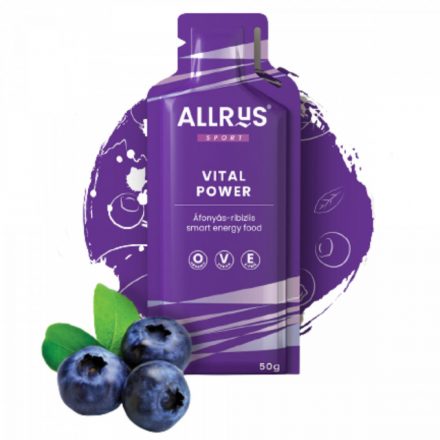 Allrys Vital Power áfonyás-ribizlis gluténmentes energiazselé 50 g