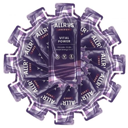 Allrys Vital Power áfonyás-ribizlis gluténmentes energiazselé négyes csomag 4 x 50 g