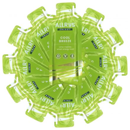 Allrys Cool Breeze lime mentás gluténmentes energiazselé tizenkettes csomag 12 x 50 g