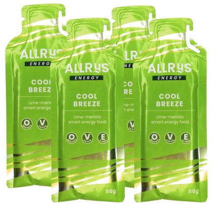 Allrys Cool Breeze lime-mentás gluténmentes energiazselé négyes csomag 4 x 50 g