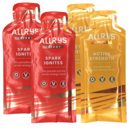 Allrys Vital Power áfonyás-ribizlis gluténmentes energiazselé négyes csomag 4 x 50 g