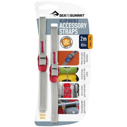 SeaToSummit Alloy Buckle Accessory Straps heveder Red 10 mm x 2 m 