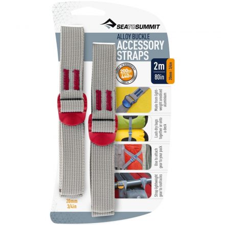 SeaToSummit Alloy Buckle Accessory Straps heveder Red 20 mm x 2 m 