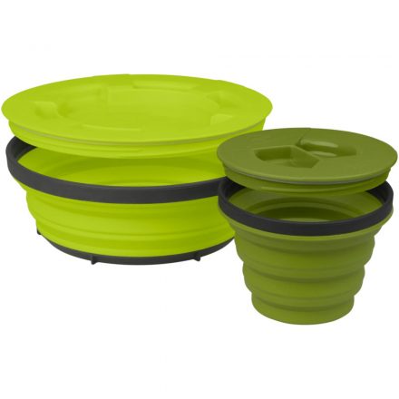 SeaToSummit X-Seal & Go Small Set összecsukható edénykészlet Lime/Olive