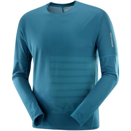 Salomon Sense Aero LS Tee GFX férfi hosszú ujjú technikai futófelső