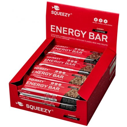 Squeezy Energy Bar Cherry laktózmentes energiaszelet koffeinnel 12x50 g