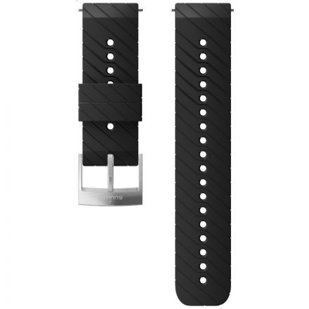 Suunto 24 mm Athletic 3 Silicone Strap Black/Steel szilikon óraszíj