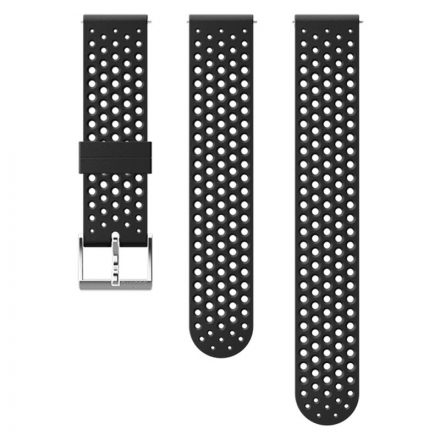 Suunto 20 mm Athletic 1 Silicone Strap Black/Steel szilikon óraszíj