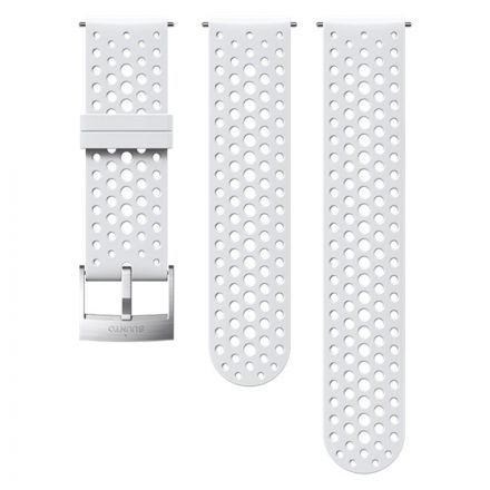 Suunto 24 mm Athletic 1 Silicone Strap White/Steel szilikon óraszíj