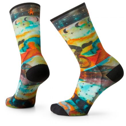 Smartwool W Bike Zero Cushion Celestial Print Multi Crew női kerékpáros zokni